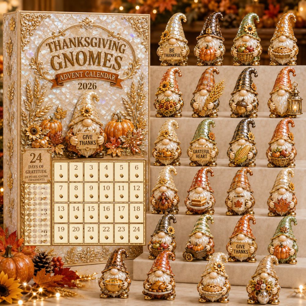 2026 Gnomes Thanksgiving-To-Christmas Countdown Calendar — 24 Whimsical Acrylic Gnome Charms For Holiday Transition Fun
