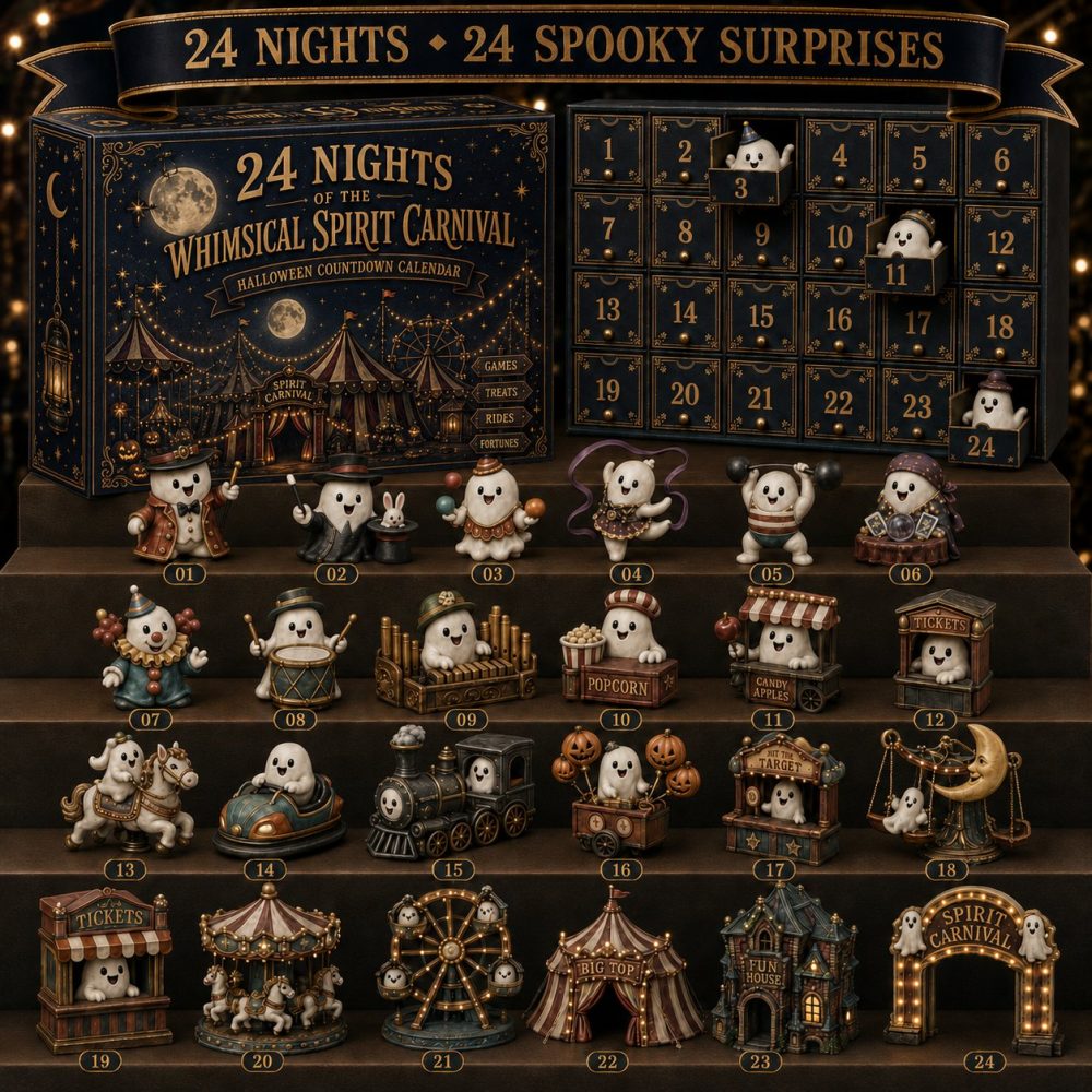 Whimsical Spirit Carnival 24-Day Advent Calendar 2026 — Colorful Acrylic Charms, Fantasy Fair Holiday Countdown For Collectors