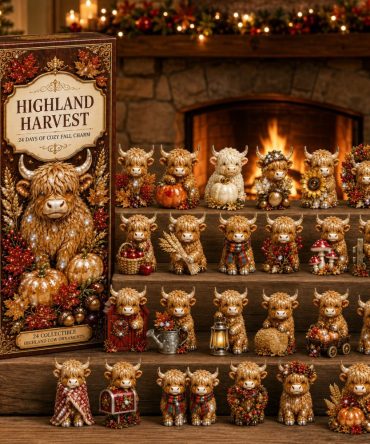 2026 Highland Cattle Holiday Countdown Calendar — 24 Rustic Acrylic Charms For Farmhouse Decor, Gifts & Family Traditions