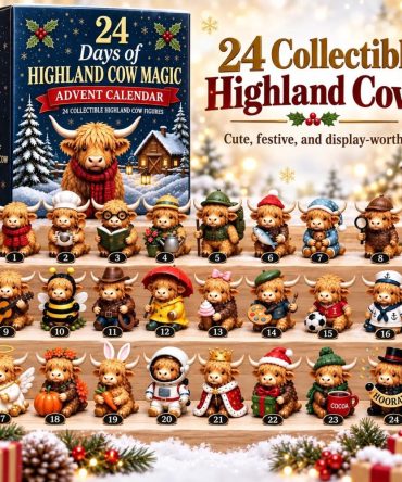 Highland Cow Holiday Countdown 2026 - 24 Adorable Highland Cow Acrylic Charms, Reusable Farm-Themed Advent Gift For Kids