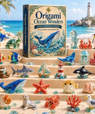 Origami Ocean Wonders 2026 Advent Calendar – 24-Day Marine-Themed Acrylic Charms, Nautical Countdown For Kids & Collectors