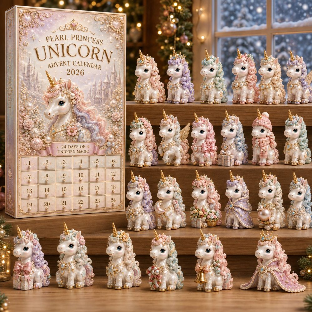 2026 Enchanting Unicorn Holiday Countdown Calendar With 24 Collectible Acrylic Charms — Magical Gift For Kids & Unicorn Lovers