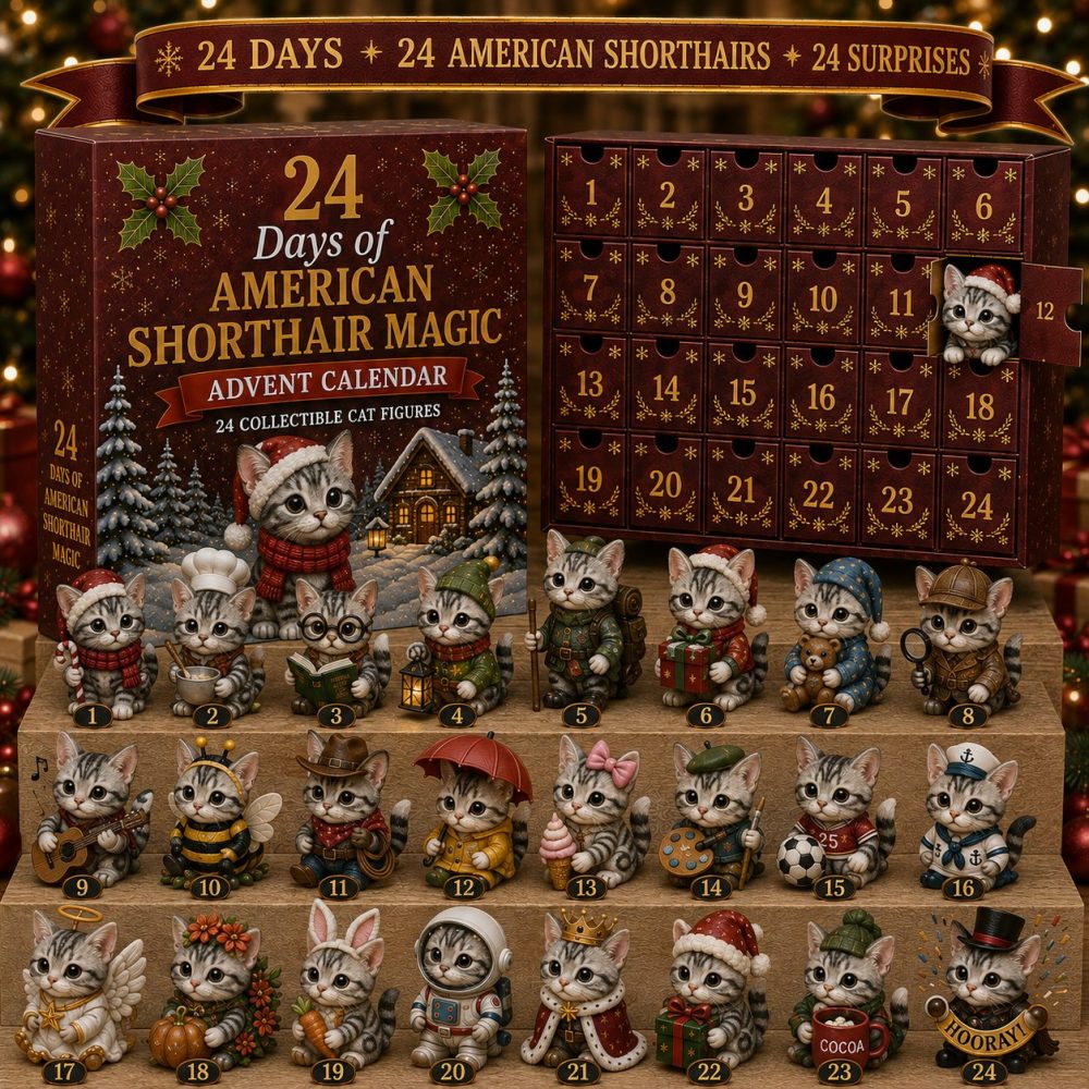 American Shorthair Cat Magic Advent Calendar 2026 — 24-Day Collectible Acrylic Charm Countdown For Cat Lovers & Home Decor