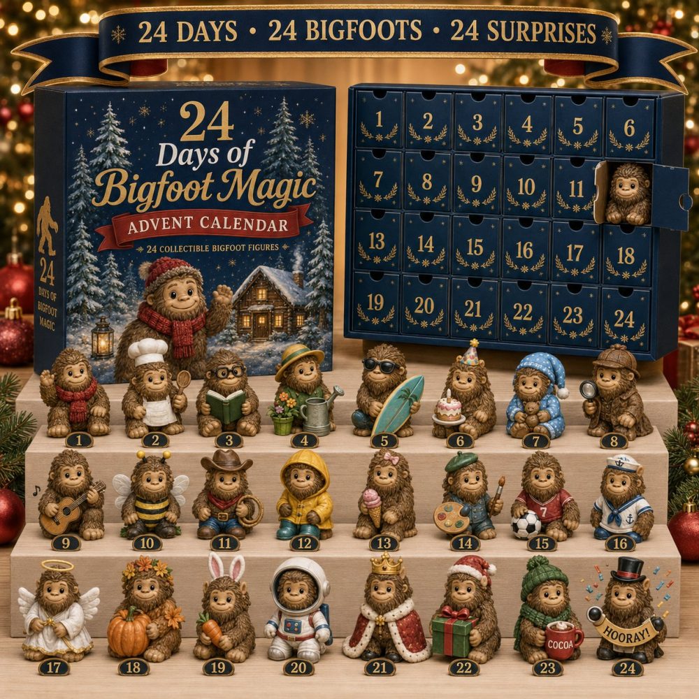 Bigfoot Magic 2026 — 24-Day Cryptid Charm Countdown Featuring Bigfoot Designs, Novelty Holiday Gift For Sasquatch Fans