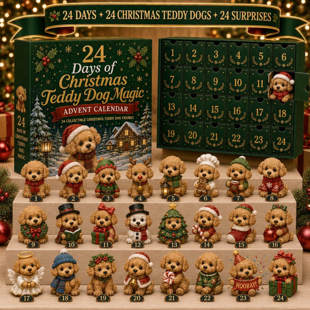 24 Days Of Teddy Dog Magic Advent Calendar 2026 — Cute Dog & Teddy Acrylic Charm Countdown For Pet Lovers & Family Fun