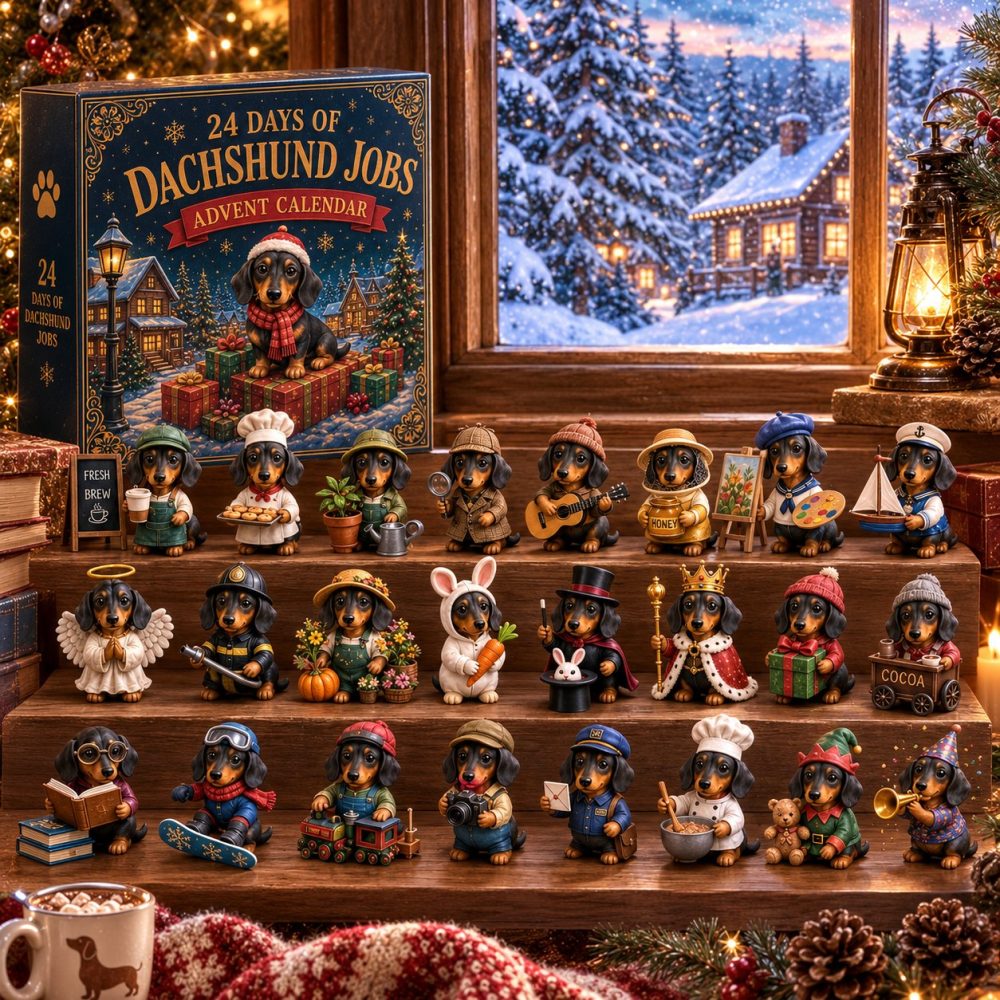 Dachshund Jobs Advent Calendar 2026 — 24 Daily Dachshund-Themed Acrylic Charms, Playful Dog Lover Countdown & Gift-Ready Packaging