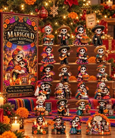 Marigold Family Keepsakes Advent — 24-Day Día De Muertos 2026 Acrylic Charm Countdown For Family Memory, Altars & Festive Display