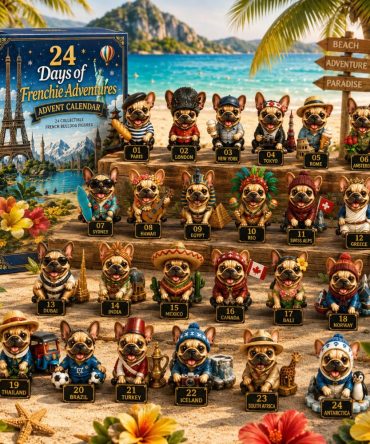 Frenchie Adventures 24-Day Advent Calendar 2026 — Playful Bulldog Acrylic Charms, Daily Surprise For Dog Fans
