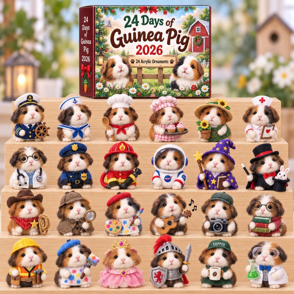 24 Days Of Guinea Pig Surprise Countdown 2026 — 24 Unique Acrylic Charms, Daily Mini Gifts For Guinea Pig Owners & Pet Enthusiasts