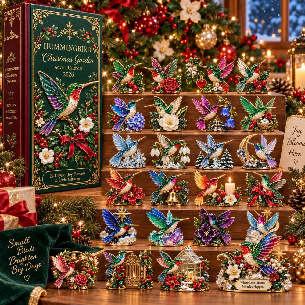 Limited-Edition Hummingbird Holiday Garden Advent — 24-Day 2026 Acrylic Charm Countdown, Christmas Ornament Keepsake Gift