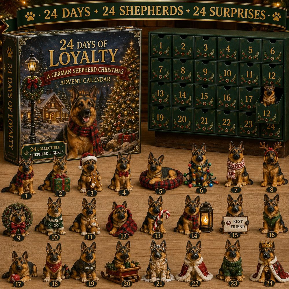 German Shepherd 24-Day Advent Calendar — 2026 Dog Lover Acrylic Charm Countdown, Cute Canine Gifts & Stocking Stuffer For Pet Fans