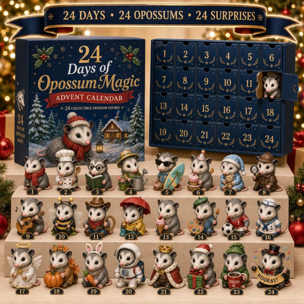 24 Days Of Opossum Magic Advent Calendar 2026 – Cute Nocturnal Critter Collectible Acrylic Charms, Fun Holiday Countdown Gift