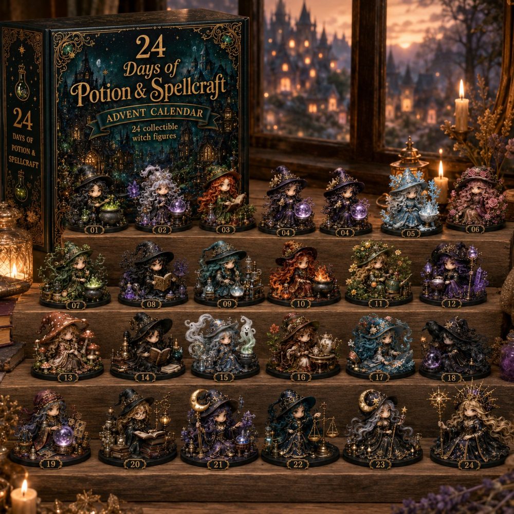 24 Days Of Witchy Magic Potion & Spellcraft Advent Calendar 2026 — Acrylic Charms, Gothic Holiday Countdown Gift