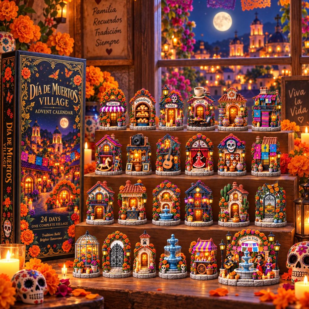 Build A Día De Muertos Village — 24-Day 2026 Acrylic Charm Advent With Miniature Altars, Memory-Making Day Of The Dead Set