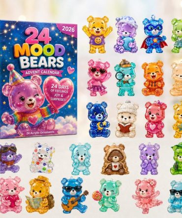 2026 24 Mood Bears Daily Countdown - Mood Bear Acrylic Charm Advent Set, Emotional-Themed Gift For Kids & Teens