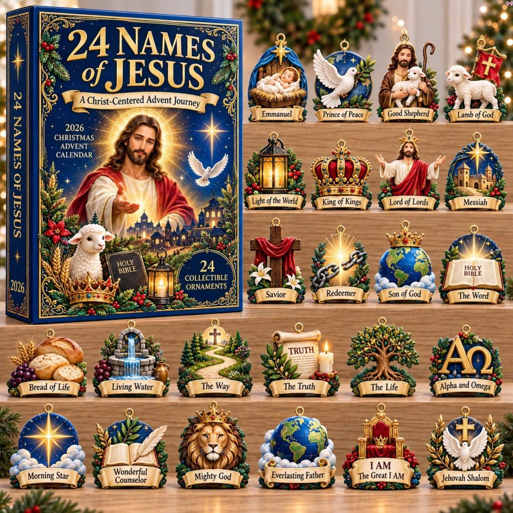24 Names Of Jesus Faith Advent Calendar — Acrylic Charm Christian Countdown, Daily Scripture Keepsake Gift For Christmas