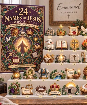 Discover 24 Names Of Jesus 2026 Advent - Daily Faith Countdown With Scriptural Acrylic Charms, Inspirational Devotion Kit