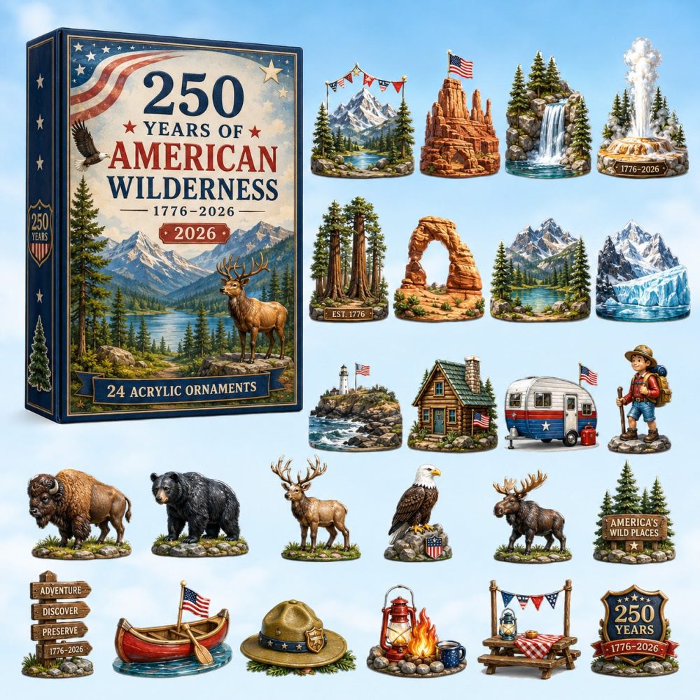 American Wilderness 250Th Anniversary Advent Calendar 2026 — 24-Day Acrylic Wildlife Charms, Collectible Holiday Gift