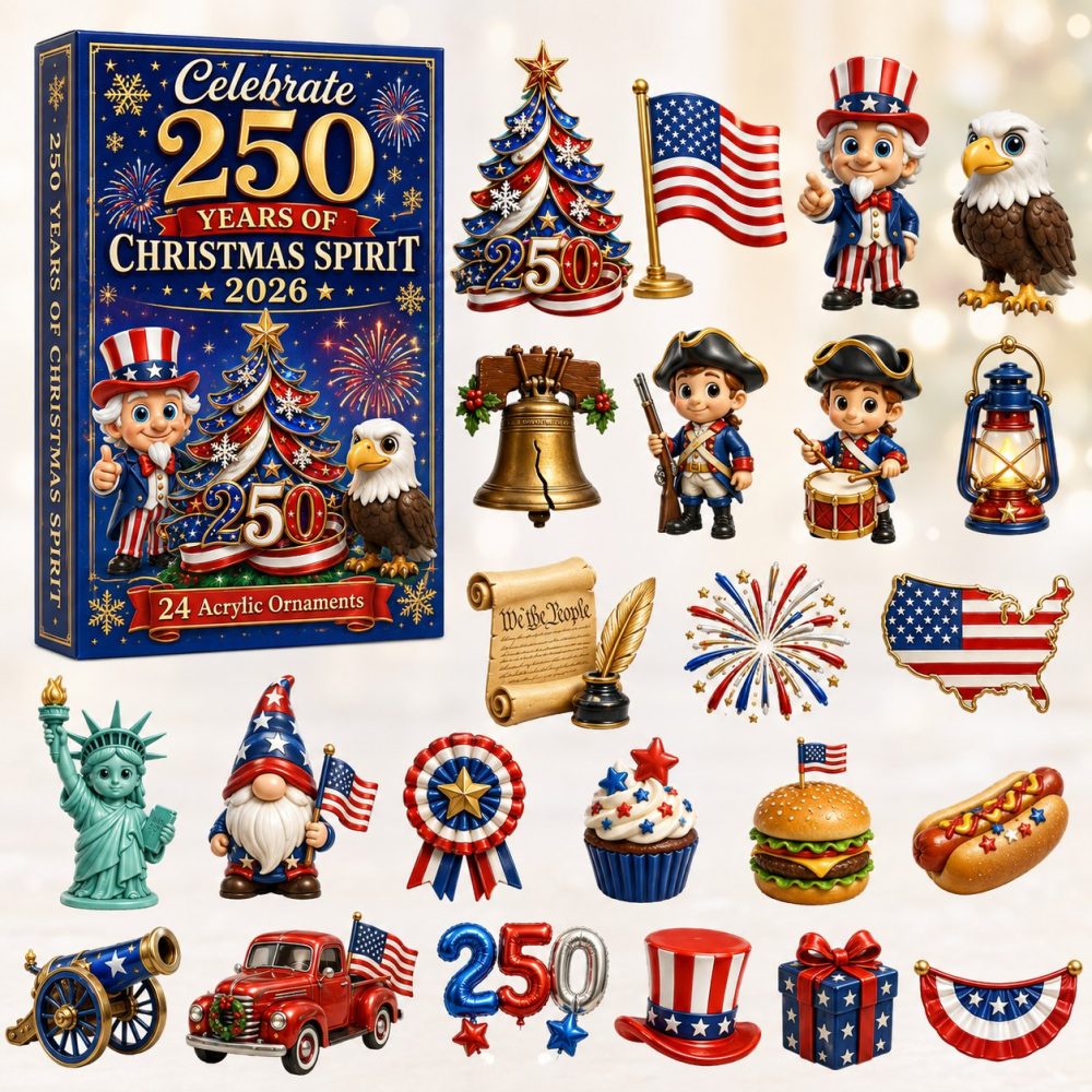 250 Years Christmas Spirit Advent Calendar 2026 — 24 Commemorative Acrylic Charms, Festive Keepsake & Holiday Collectible