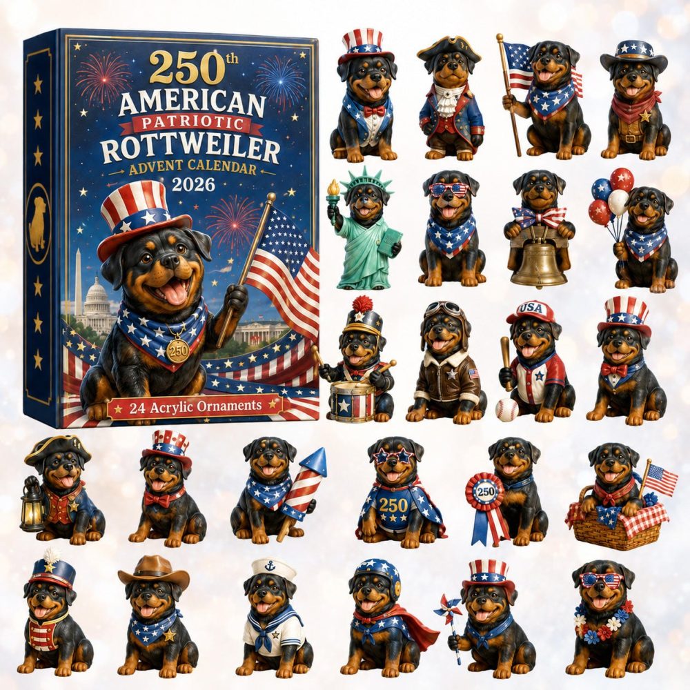 Limited Edition Rottweiler Advent Calendar 2026 — 24-Day Holiday Countdown With Collectible Acrylic Charms, Dog Lover Gift