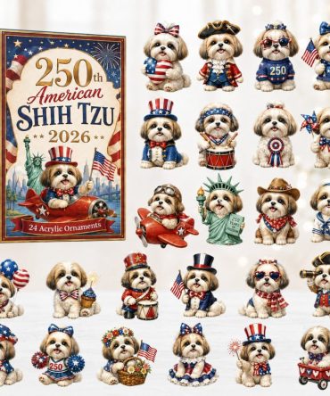 American Shih Tzu Acrylic Charm Advent Calendar 2026 — 24-Day Cute Dog Ornaments, Pet Lover Holiday Gift