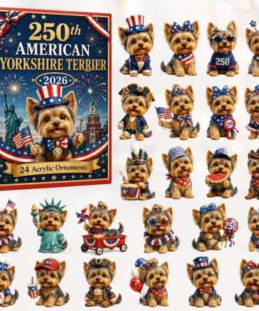 American Yorkie Acrylic Charm Advent Calendar 2026 — 24-Day Cute Terrier Ornaments, Perfect Dog Lover Gift