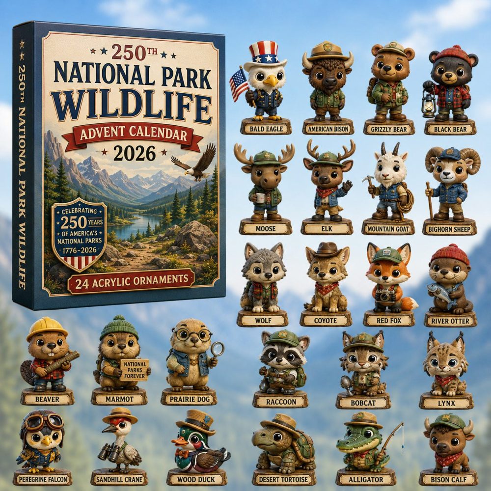 National Parks Wildlife Advent Calendar 2026 — 24-Day Acrylic Charm Set Featuring Iconic Animals, Collectible Gift