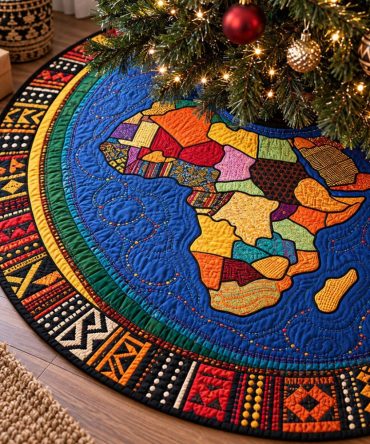 African Elegance Designer Holiday Tree Skirt — Custom Afrocentric Christmas Skirt, Luxe Fabric, Timeless Cultural Décor & Gift Option