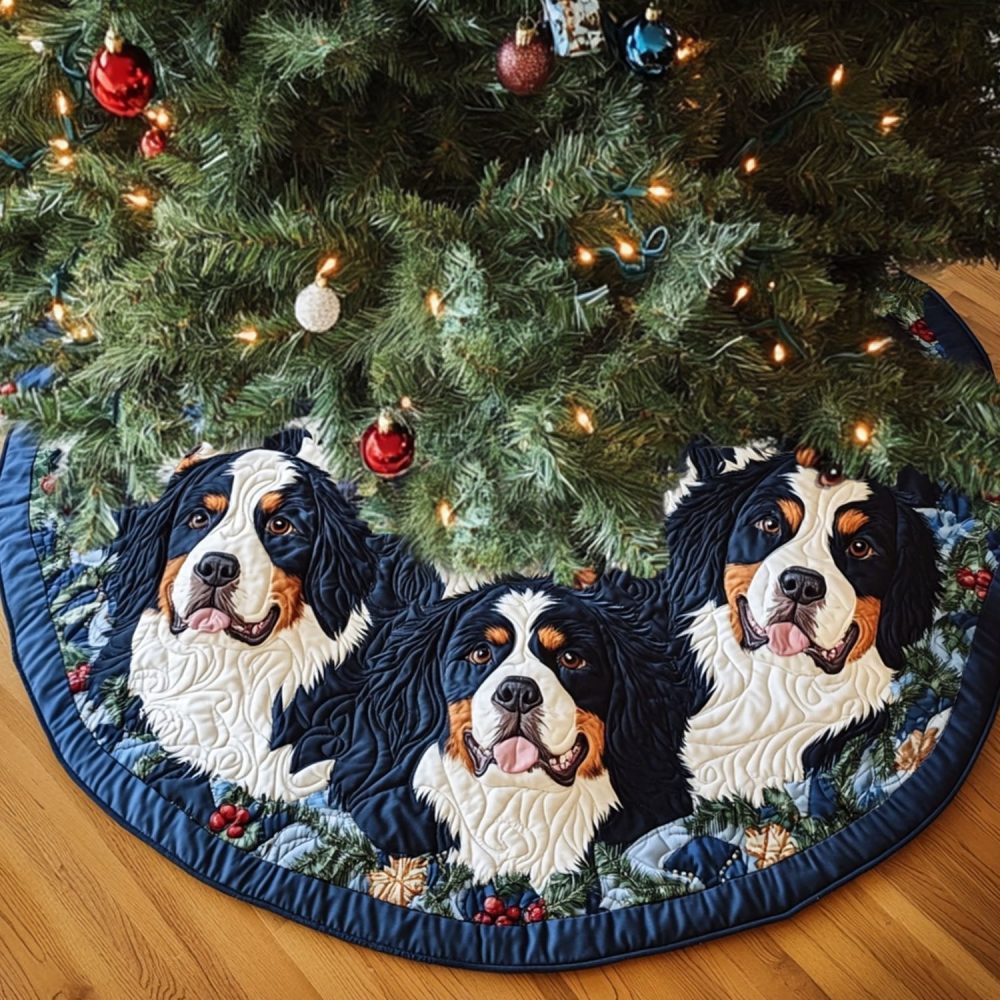 Alpine Protector Handcrafted Christmas Tree Skirt - Protective Rustic Holiday Tree Base, Durable Polyester, Custom Fit