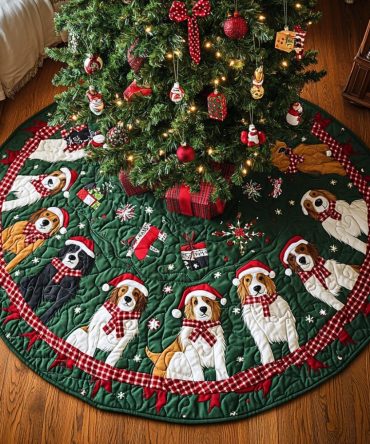 Exclusive Australian Shepherd Holiday Joy Tree Skirt — Made-To-Order Festive Christmas Skirt With Durable Stitching, Custom Sizes