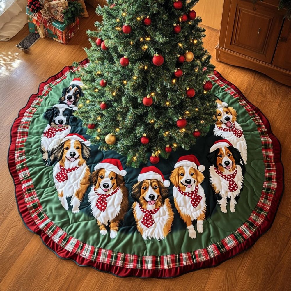 Australian Shepherd Christmas Tree Skirt — Custom Plush Holiday Dog Skirt Made-To-Order, Perfect Gift & Décor For Aussie Shepherd Families