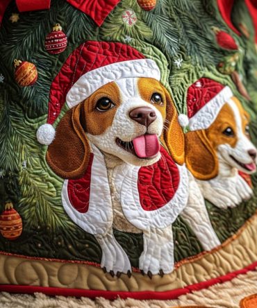 Beagle Bliss Holiday Tree Skirt — Made-To-Order Plush Dog Tree Skirt, Elegant Festive Base For Christmas Trees & Perfect Present For Beagle Owners