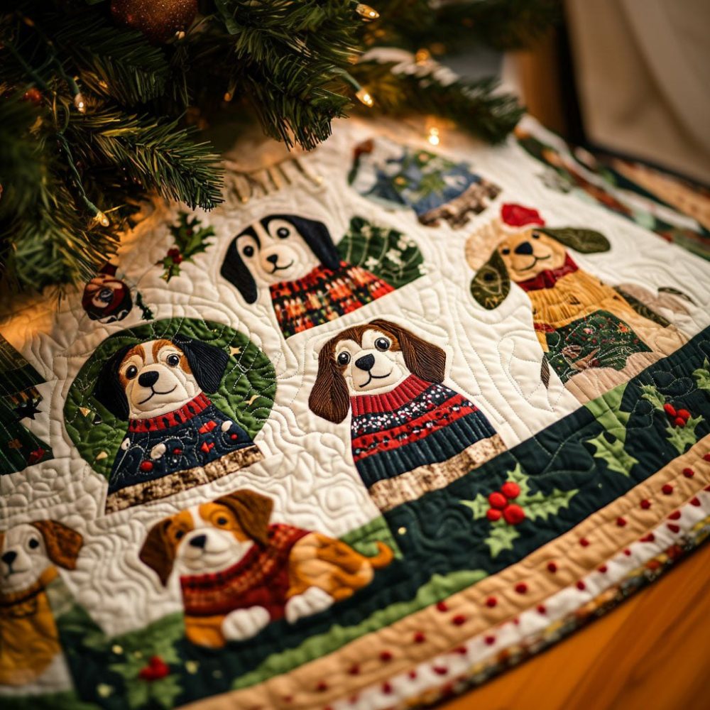 Cozy Beagle Christmas Tree Skirt — Made-To-Order Plush Holiday Base For Trees, Soft Dog-Themed Décor, Great Gift For Beagle Families