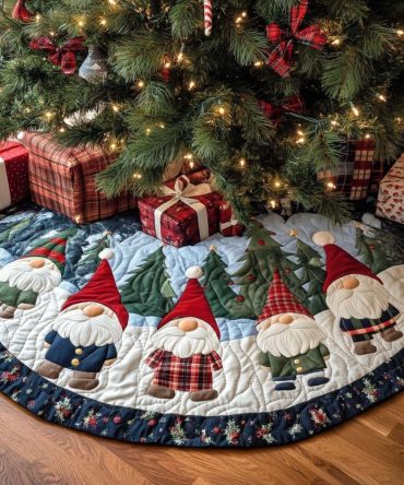 Bearded Friend Holiday Tree Skirt - Custom Handcrafted Christmas Tree Skirt With Personalized Pet Portrait Option, Soft Fleece