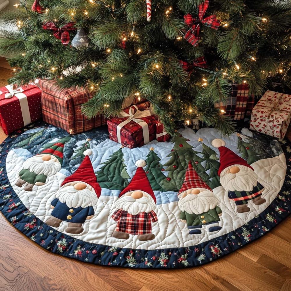 Bearded Friend Holiday Tree Skirt - Custom Handcrafted Christmas Tree Skirt With Personalized Pet Portrait Option, Soft Fleece