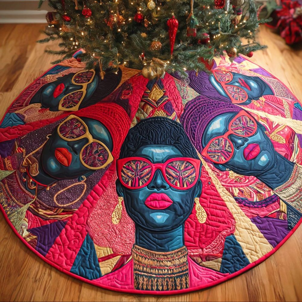 Bold Spirit Statement Christmas Tree Skirt — Handmade Festive Skirt With Bold Graphics, Custom Sizes, Durable Material & Gift-Ready Packaging