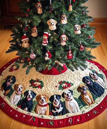Boxer Christmas Delight Custom Tree Skirt: Handmade Pet-Themed Holiday Cover, Personalized Options, Premium Festive Décor