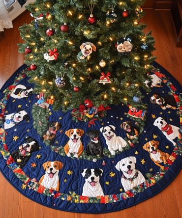 Custom Boxer Dog Christmas Tree Skirt: Handcrafted Festive Charm Tree Cover, Personalized Made-To-Order Gift For Pet Lovers