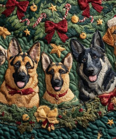 Brave German Shepherd Christmas Tree Skirt — Personalized Gsd Holiday Skirt, Premium Plush Custom Décor Handcrafted For Dog Lovers