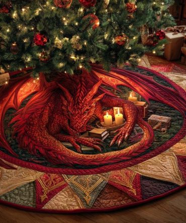 Warm Candlelight Holiday Tree Skirt — Custom Handmade Ivory Velvet With Gold Accents For Festive Trees