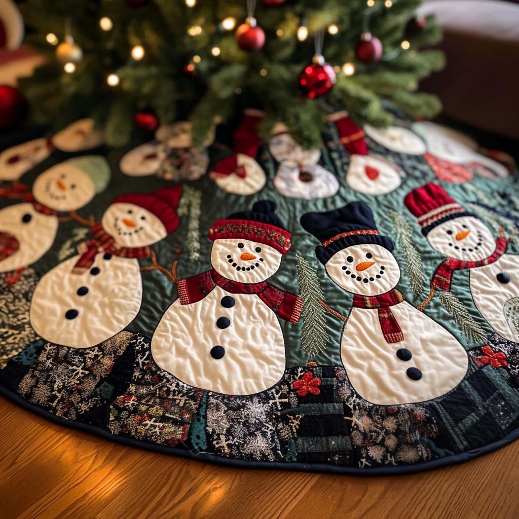 Candy Cane Bliss Quilted Tree Skirt — Handmade Classic Red & White Holiday Skirt, Festive Christmas Tree Base Cover, Personalized