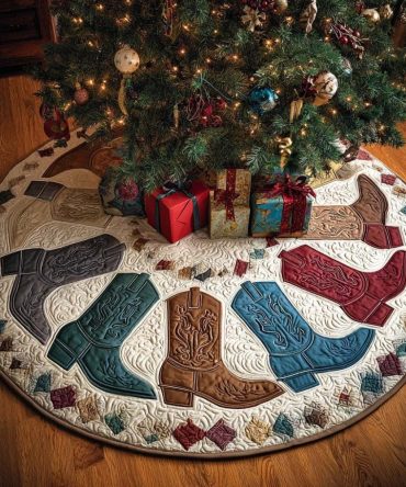 Canyon Walk Southwestern Christmas Tree Skirt — Handmade Desert-Inspired Holiday Skirt, Custom Rustic Tree Base Decor