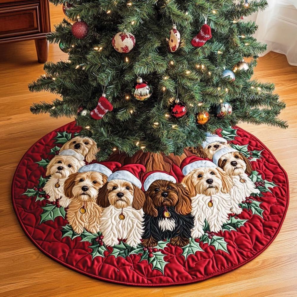 Cavapoo Charm Personalized Holiday Tree Skirt — Made-To-Order Soft Plush Skirt, Custom Dog Decor & Perfect Christmas Gift For Pet Owners