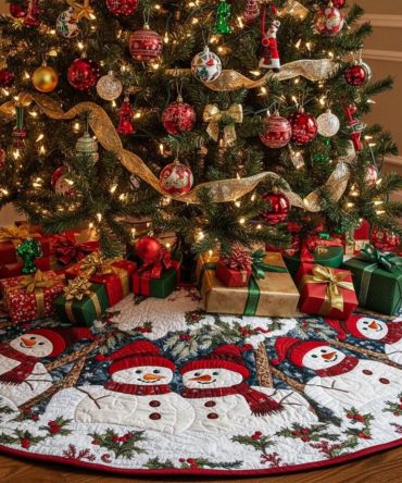 Cozy Companions Holiday Tree Skirt — Custom Pet Companions Christmas Skirt, Durable Fabric, Personalized Embroidery Available