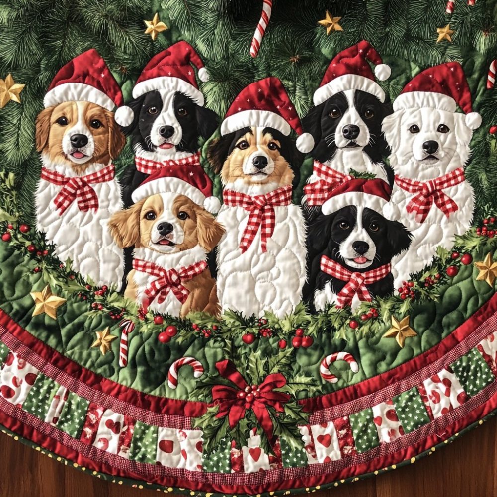 Australian Shepherd Holiday Tree Skirt — Custom Aussie Dog Christmas Skirt, Made-To-Order Plush Gift For Pet Owners