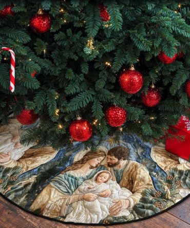 Blessing Holiday Tree Skirt — Personalized Christmas Tree Skirt With Inspirational Design, Made-To-Order Keepsake