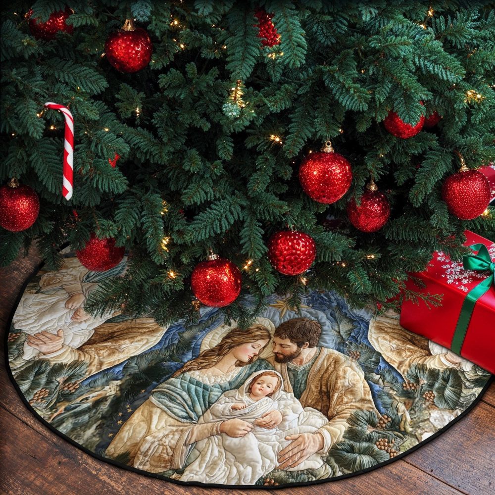 Blessing Holiday Tree Skirt — Personalized Christmas Tree Skirt With Inspirational Design, Made-To-Order Keepsake