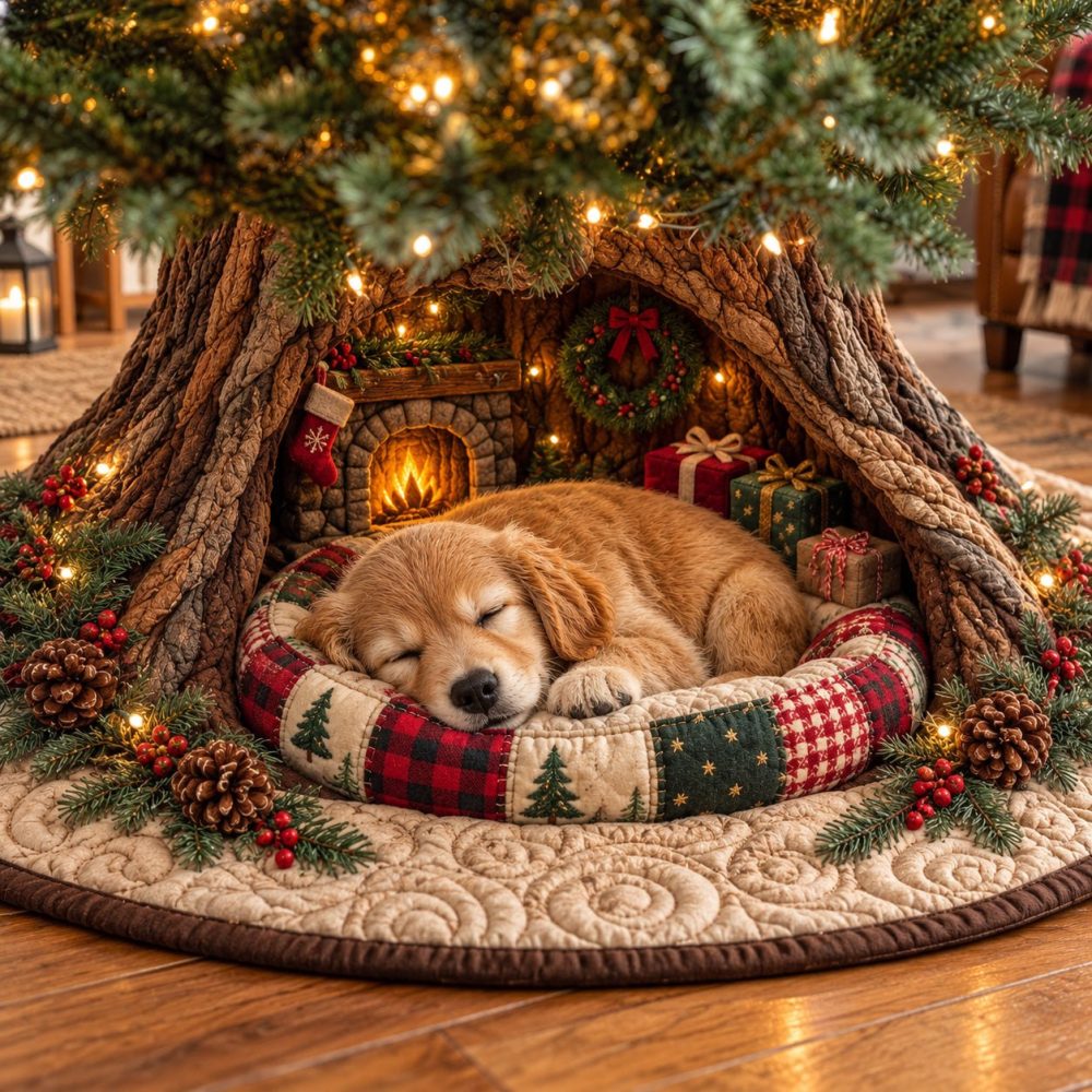 Christmas Dogs Holiday Tree Skirt — Custom Pet-Themed Christmas Tree Skirt, Durable Fabric, Perfect Gift For Dog Lovers & Cozy Homes