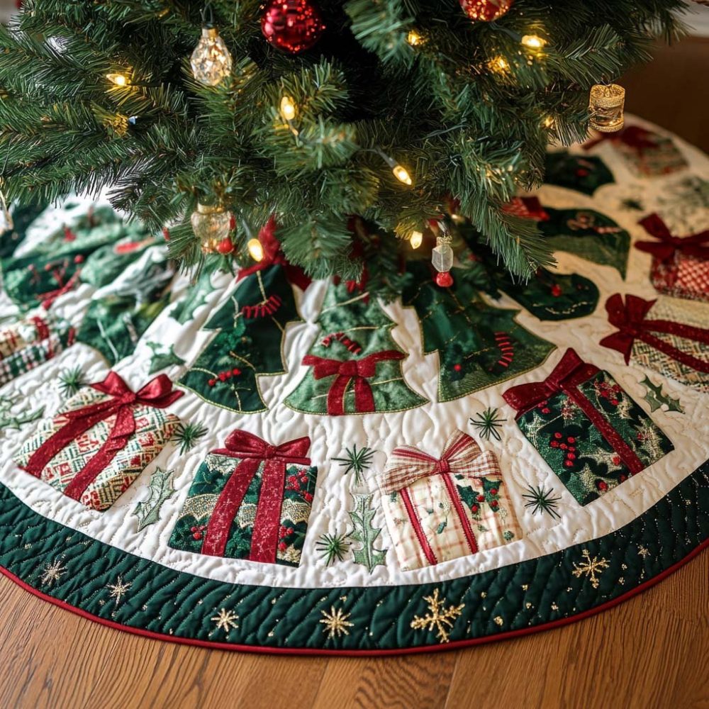 Festive Gifts Christmas Tree Skirt — Made-To-Order Holiday Skirt Perfect For Gift Giving, Customizable, Premium Quality