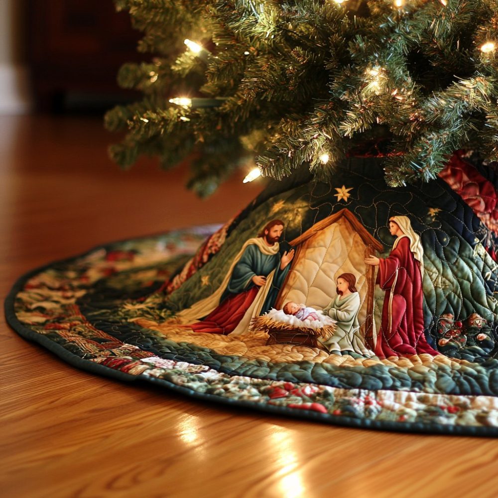 Christmas Glory Tree Skirt — Made-To-Order Elegant Holiday Tree Skirt With Regal Design, Luxury Fabric & Custom Dimensions